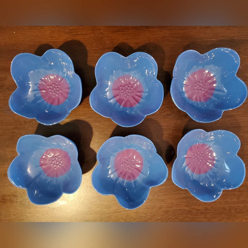 SPRITZ FLOWER Small Serving Bowl CEREAL / CANDY / DIP BOWL SET OF 6